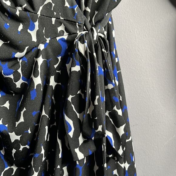 Pea in the Pod Black and Blue Wrap Maternity Dress Size Small - Picture 5 of 8